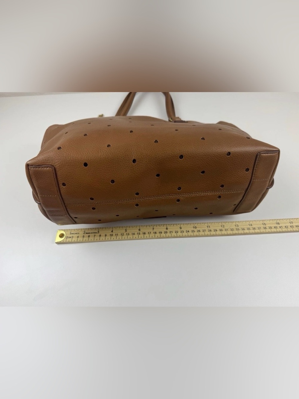 Fossil Julia Hobo Perforated Leather Tote Bag in Brown - Picture 7 of 16